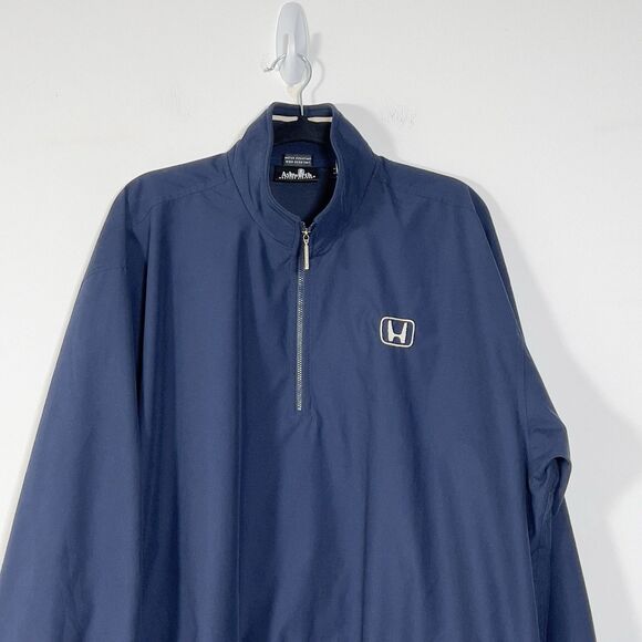 Ashworth Weather Systems 1/4 Zip Windbreaker Honda Golf Jacket Sz L Navy - Picture 2 of 12